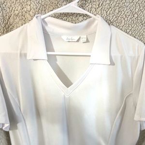 Lady Hagen Collared white blouse golf shirt